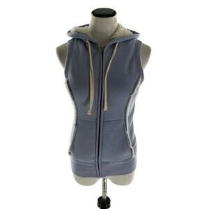 OLD NAVY Vest Womens Size Small Sherpa Lined Fleece Zipper Pocket Hooded Jacket